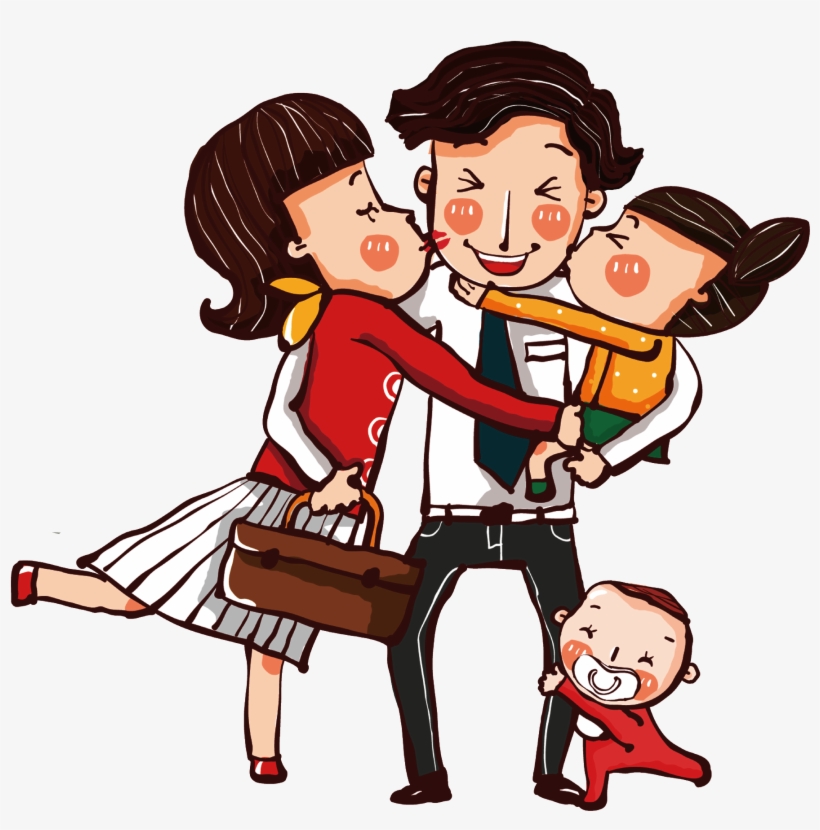 Hand Drawn Cartoon Family Decoration Vector - 相亲 相爱 一家 人, transparent png