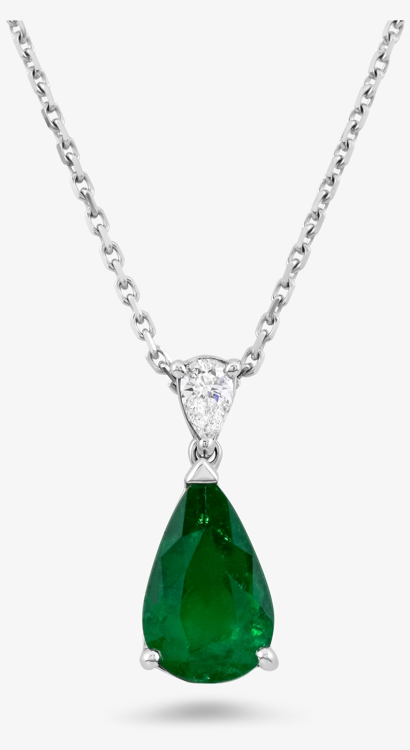 Green Diamond Pendant Png Image - Necklace, transparent png