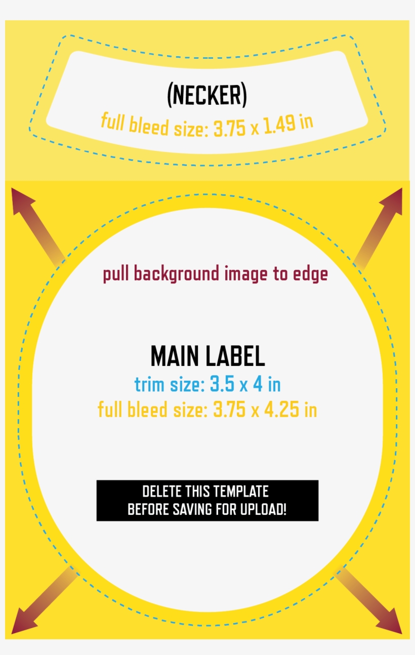 Oval Labels With Necker Template - Beer Label Size, transparent png