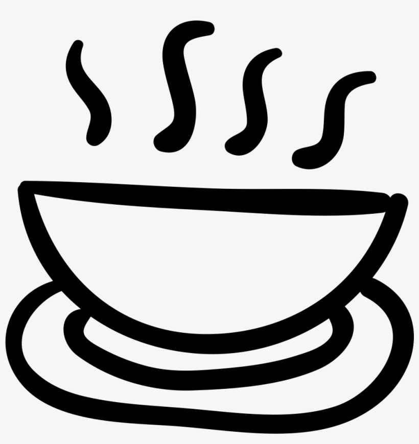 Soup Hand Drawn Hot Food Bowl Comments - Plato De Comida Vector, transparent png