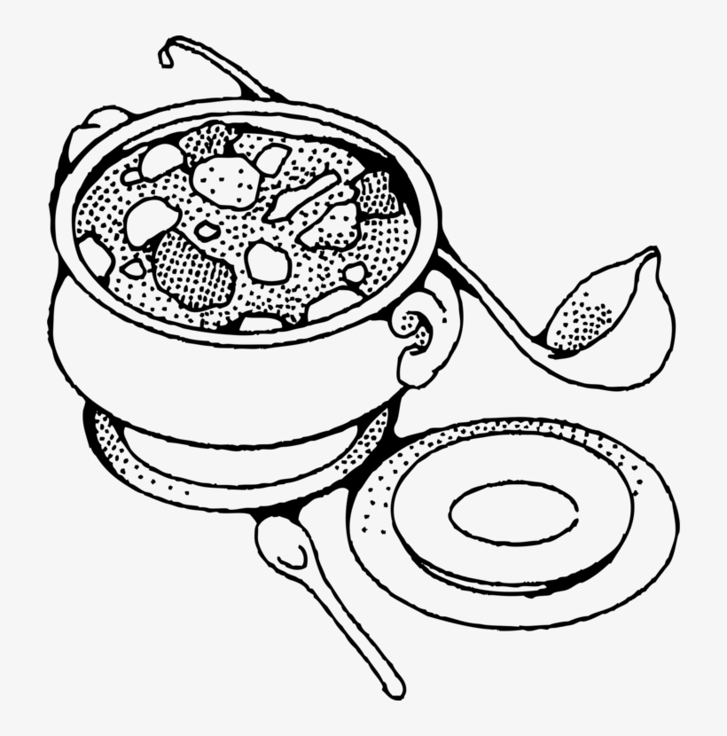 Chicken Soup Macaroni Soup Stew Bowl - Chicken Curry Clipart Black And White, transparent png