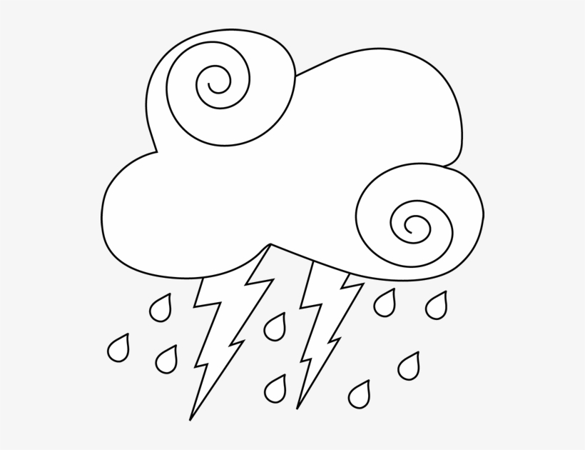 Cloud Black And White Cloud Clip Art Images - Black And White Clipart Thunderstorm, transparent png