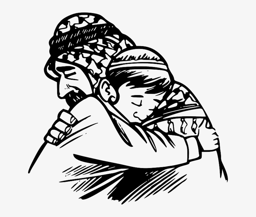 Islam - Father And Son Hugging Clipart, transparent png