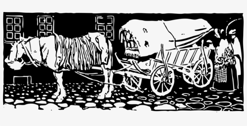Computer Icons Wagon Download Cart Carriage - Black And White Png Image Of Ox, transparent png