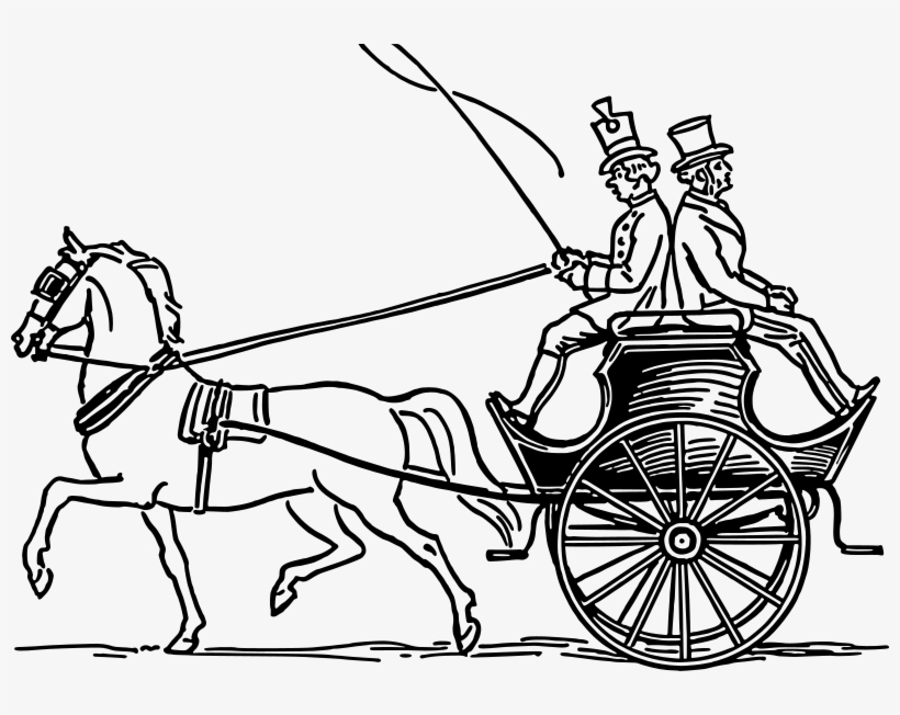 Medium Image - Horse Pulling Cart Drawing, transparent png