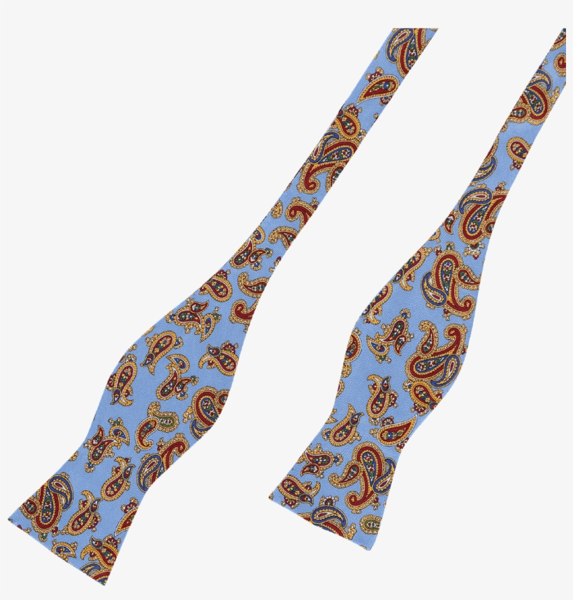 Bow Tie Silk Blue Paisley 2 - Paisley Silk Tie, transparent png