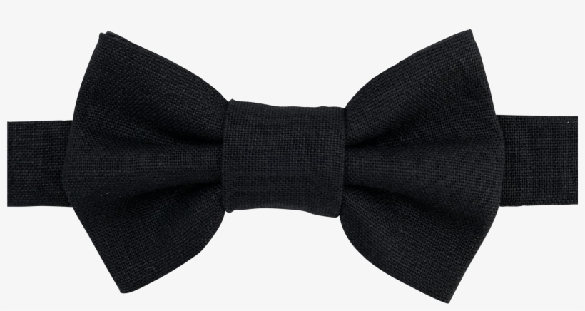 Image Of Black Linen Bow Tie - Necktie, transparent png