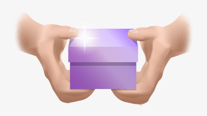 Hands Holding Purple Gift Box For Free Marketing Knowledge - Marketing, transparent png