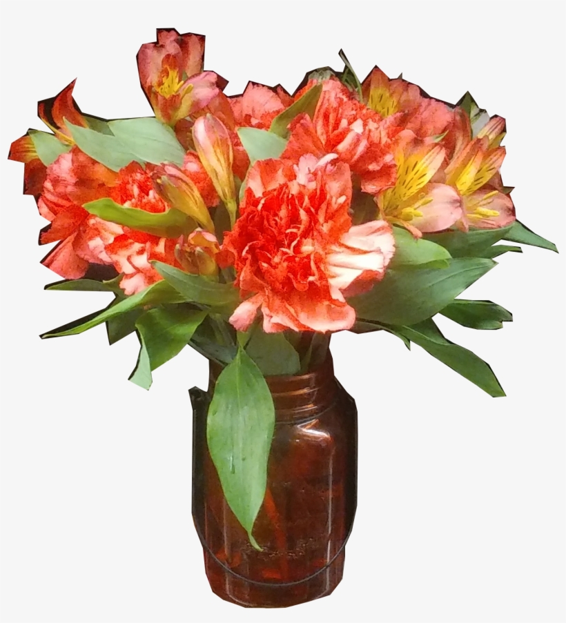 Fall Flowers In A Mason Jar, transparent png