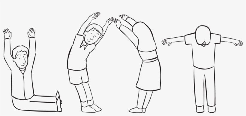 Back Four People Orienting Their Bodies To Spell A - Word, transparent png