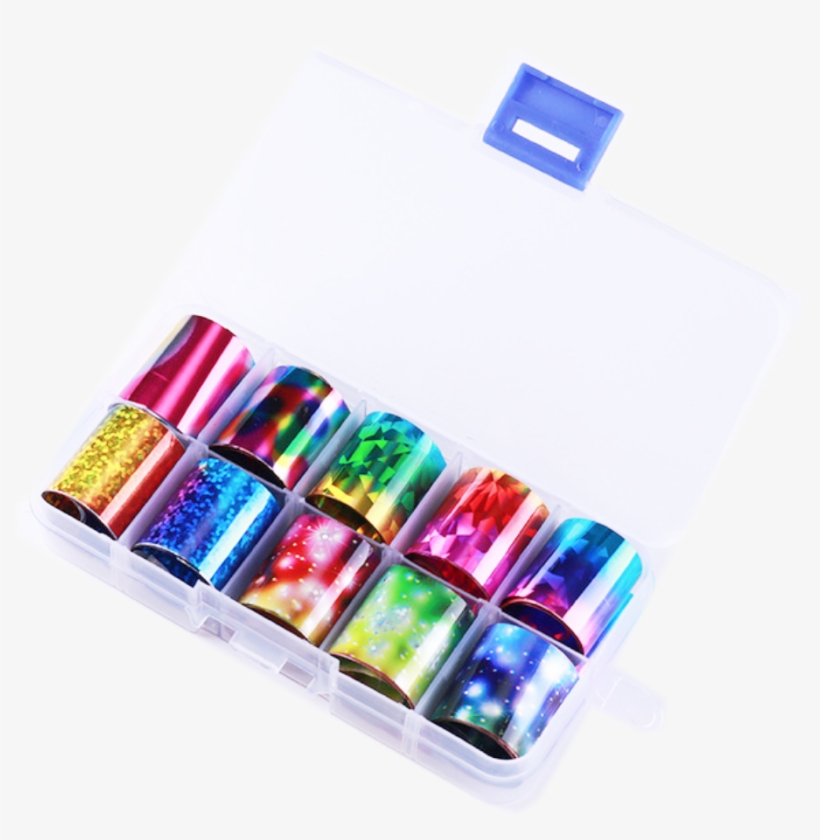 Rainbow And Galaxy Effect Foil Set Of 10 In Case - Nail Art, transparent png