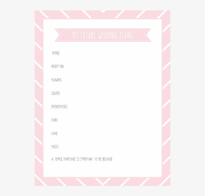 My Future Wedding Plans - Temple Time Capsule Printable, transparent png