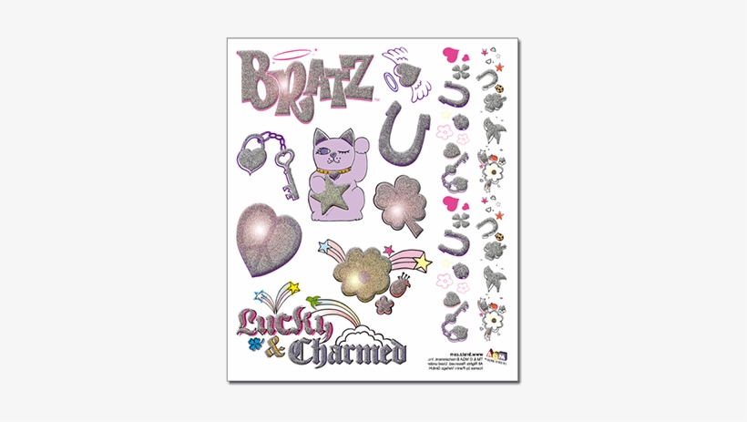 Temporary Tattoo With Glitter Effect - Bratz Watch/ Glass Set, New, transparent png