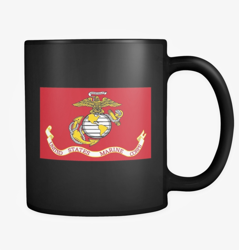 Black Mug, Us Marine Corps Flag - Run On Caffeine And Cuss Words, transparent png