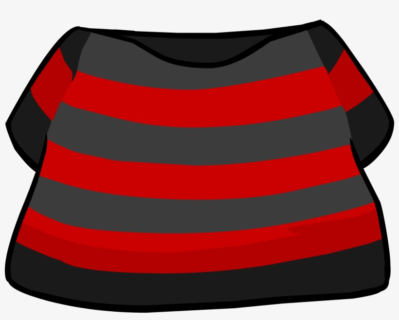 Black And Red Sailor Shirt - Club Penguin Black And Red Shirt, transparent png