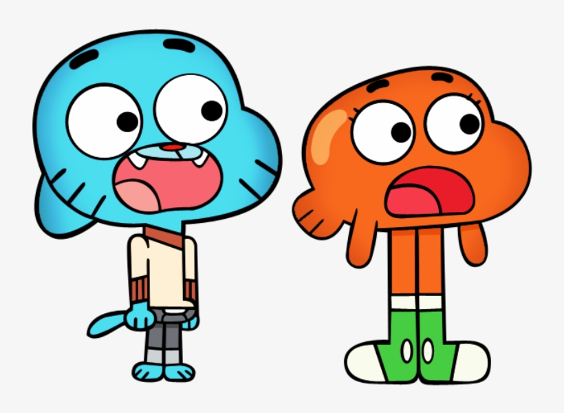 Darwin And Gumball Looking Shocked-edj702 - Gumball And Darwin 2018, transparent png