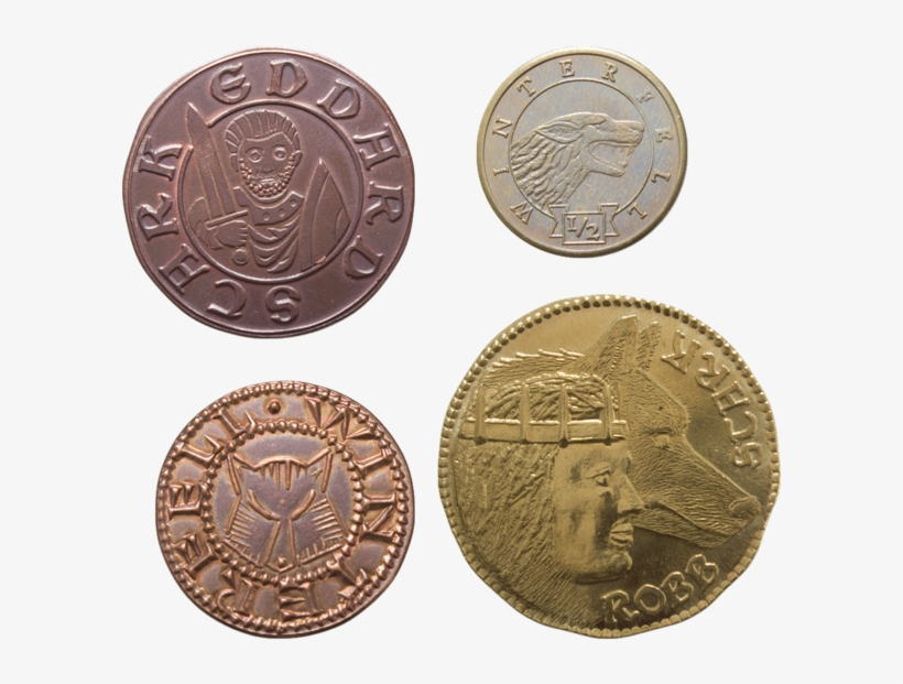 House Stark Set Of Four Coins - Game Of Thrones - House Stark Coin Set, transparent png