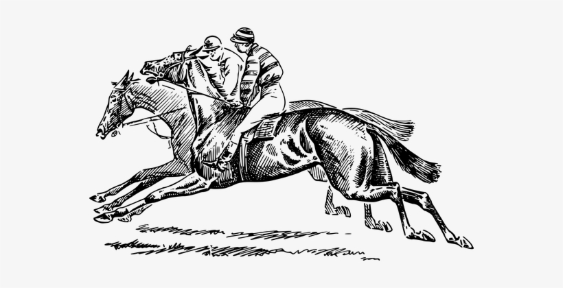 Animal Horse Jockey Mammal Race Racing Peo - Horse Racing Drawing Png, transparent png