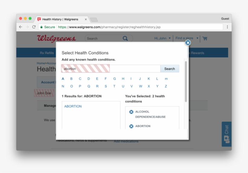 Walgreens Health History Page Leaks Health Conditions - Walgreens, transparent png