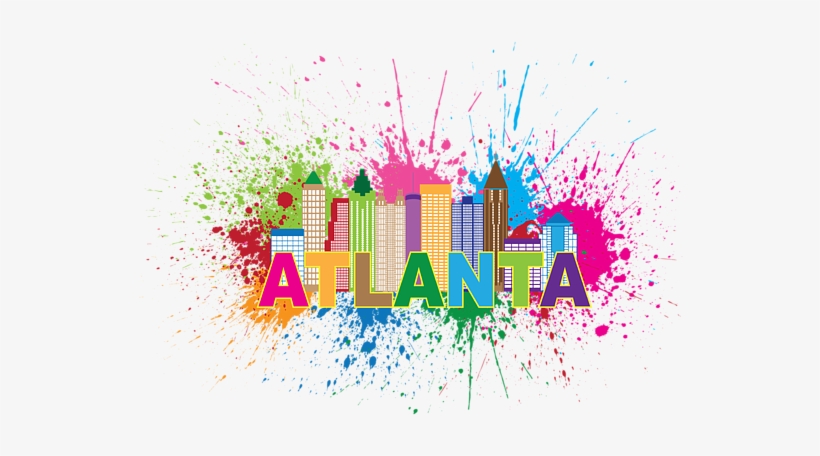 Bleed Area May Not Be Visible - Watercolor City Splash Skyline Wall Art Canvas Print, transparent png