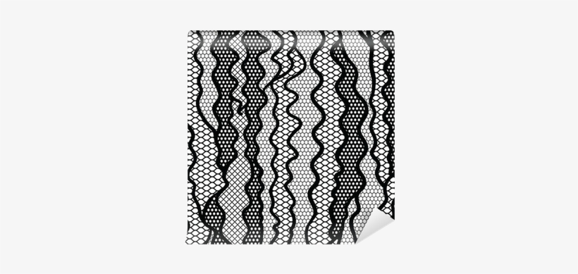 Black Lace Vector Fabric Seamless Pattern Wall Mural - Lace, transparent png
