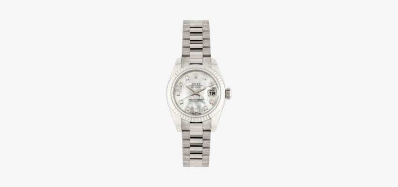 Rolex, Datejust, 18ct White Gold - Watch, transparent png