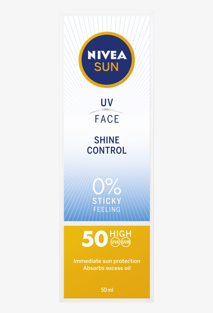 Uv Face Shine Control Cream Spf50 - Nivea Sun Uv Face Bb, transparent png