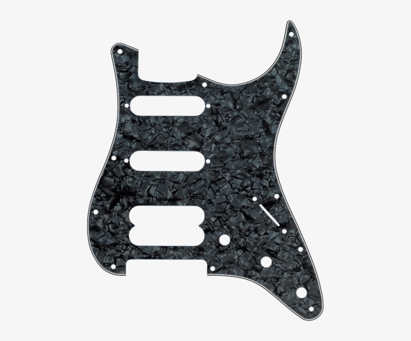 Fender Stratocaster Hss 11-hole Pick Guard Black Pearl - Fender Hss Pickguard Black, transparent png