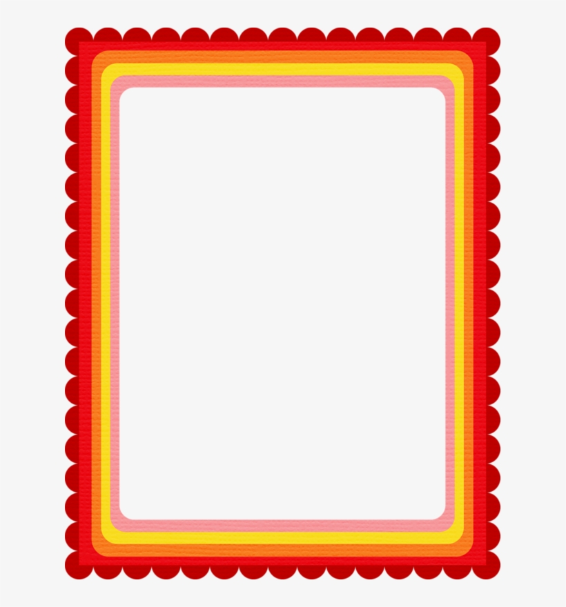 Red Scallops Page Borders, Borders And Frames, Borders - Marcos Para Fotos Coloridos Png, transparent png