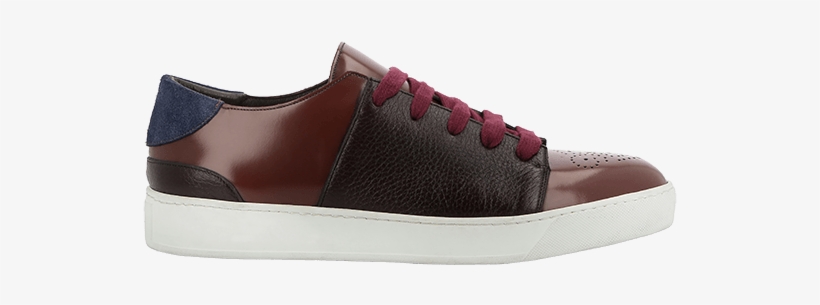 Calfskin And Deerskin Sneakers With Blue Suede Details - Suede, transparent png