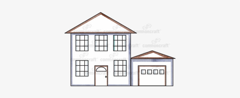 Large House With Garage - House, transparent png