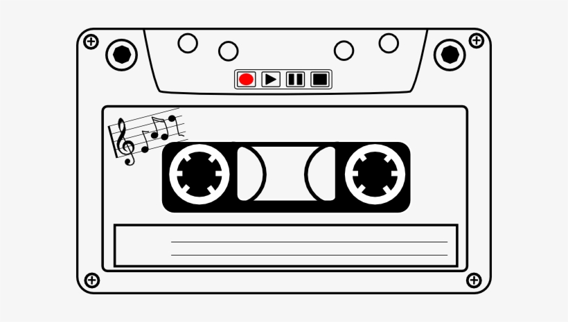 Cassette Tape Clipart Black And White, transparent png