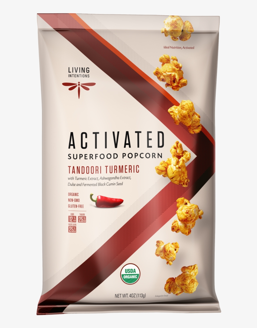Shawnee's Greenthumb Popcorn Contains Organic Spirulina, - Living Intentions Superfood Popcorn Tandoori Turmeric, transparent png