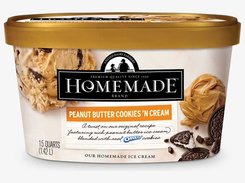 Homemade Brand Peanut Butter Cookies N Cream Ice Cream - Homemade Peanut Butter And Chip Ice Cream, transparent png