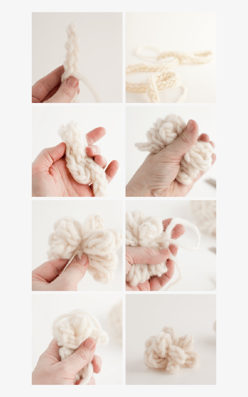 Finger Knit Yarn Gift Bows Diy - Finger Knitting, transparent png