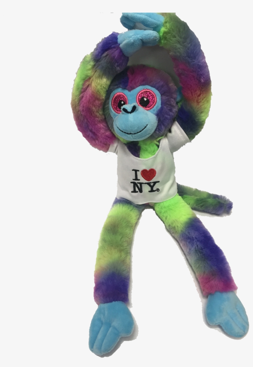 Love Ny Tie Dyed Plush Screaming Monkey With Sparkly, transparent png