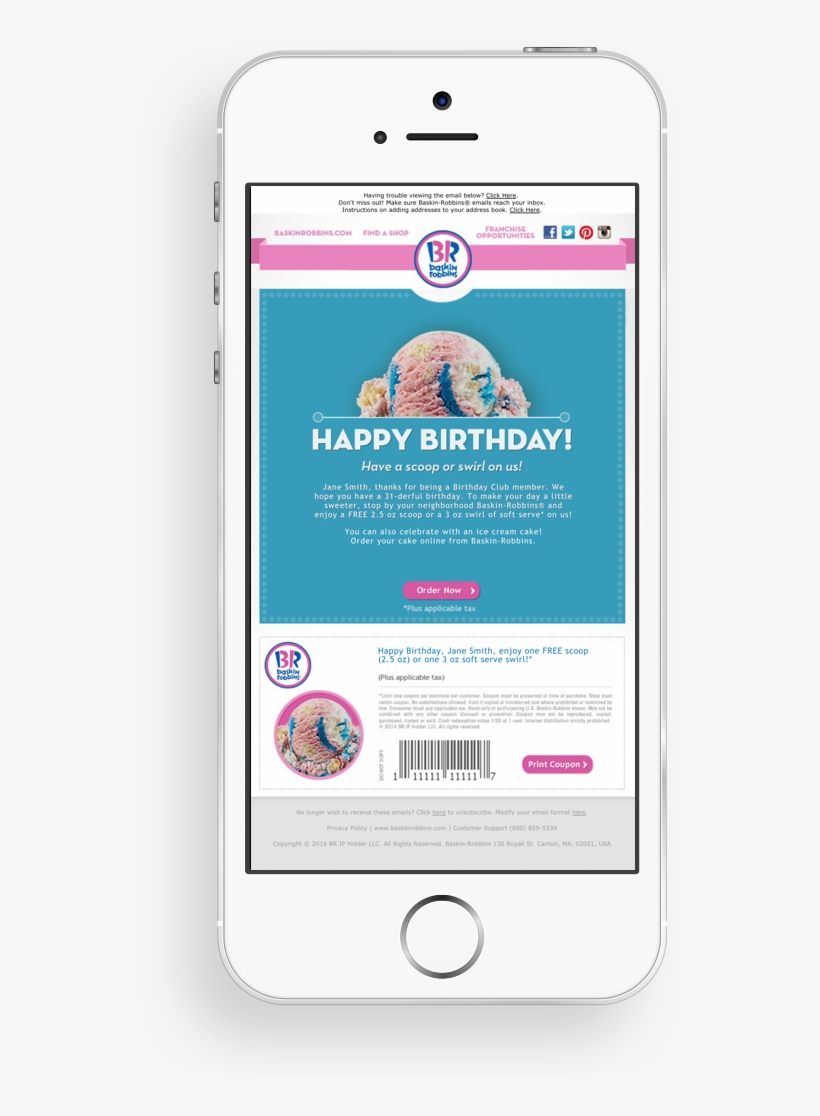 Valid At Participating U - Baskin Robbins Free Scoop Coupon, transparent png