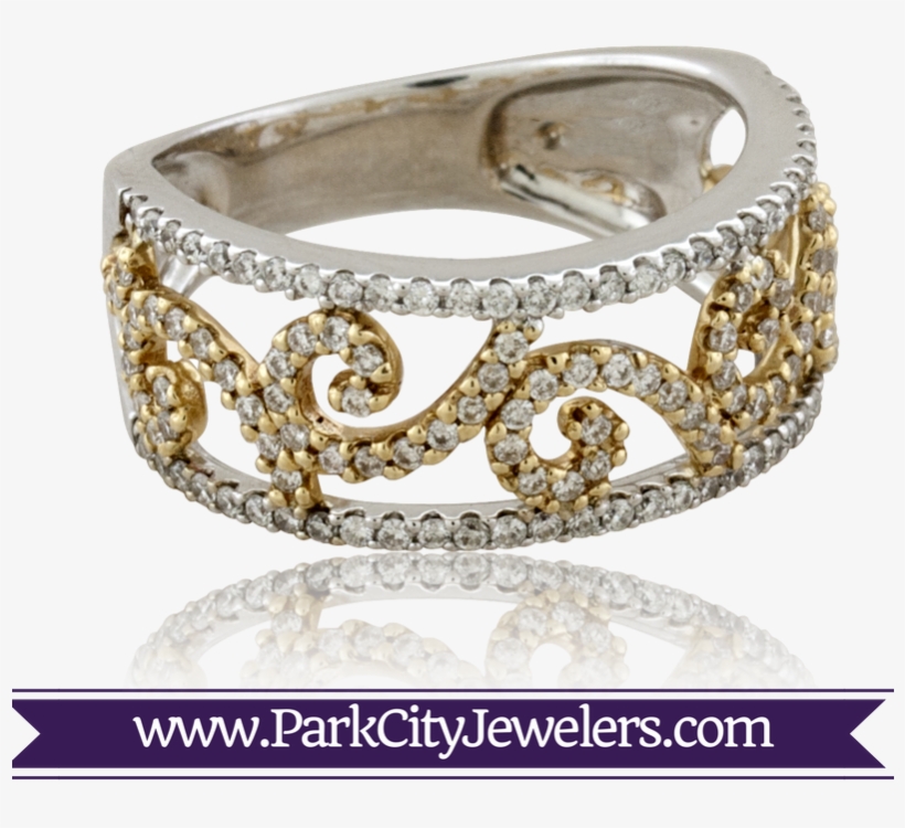 Scroll Work Two Toned Diamond Ring - Green Amethyst Diamond White Gold Ring, transparent png