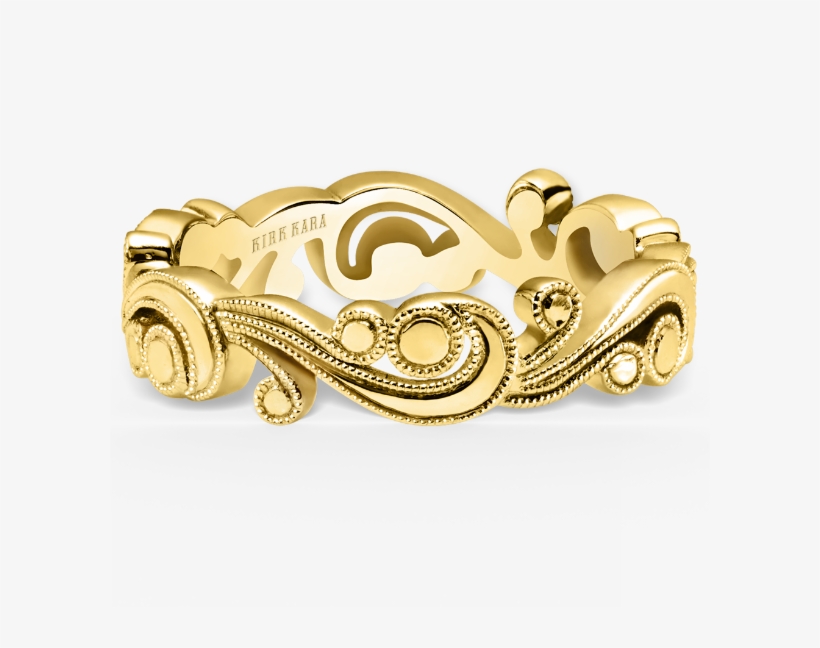 Kirk Kara "angelique" 18k Yellow Gold Plain Scrollwork - Kirk Kara Angelique 14k White Gold Plain Wedding Band, transparent png