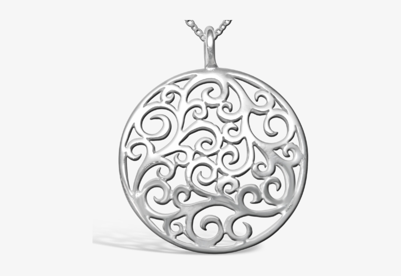 0198p - Scrollwork Pendant - Locket, transparent png