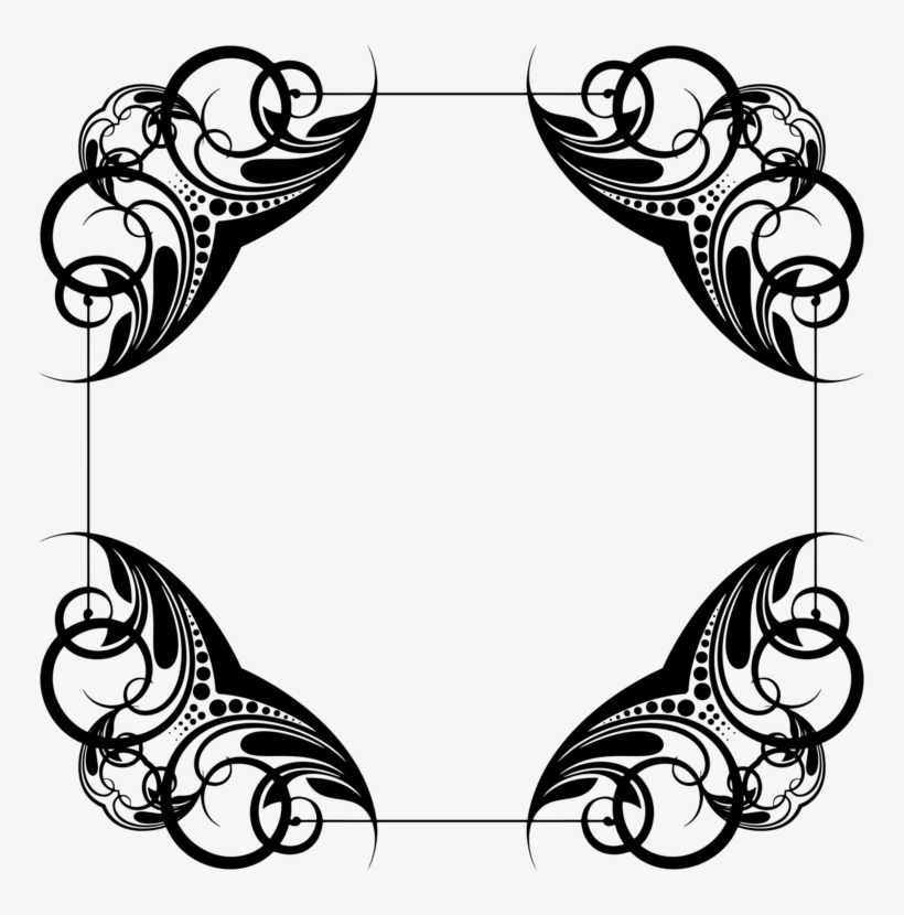 Decorative Corners Borders And Frames Ornament Encapsulated - Line Art Corner Design, transparent png