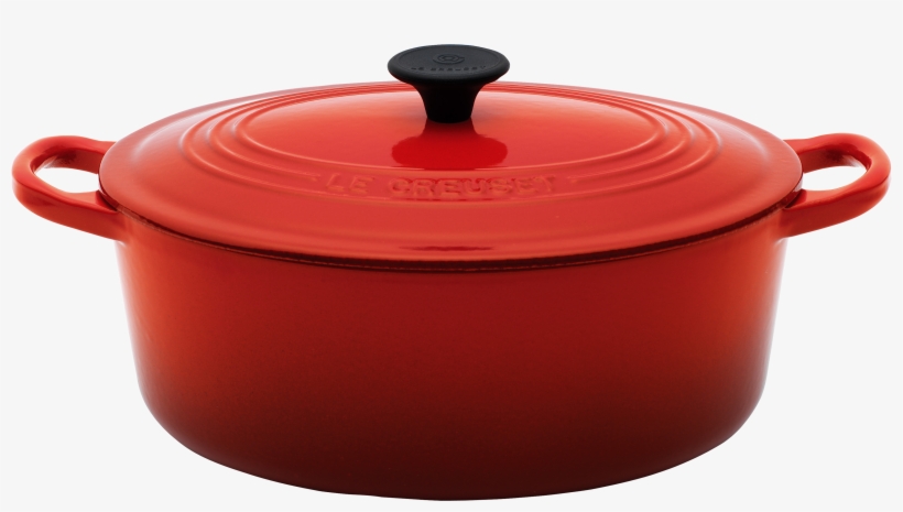 Cooking Pan Png Image - Le Creuset 27cm Cast Iron Oval Casserole Dish Cerise,, transparent png