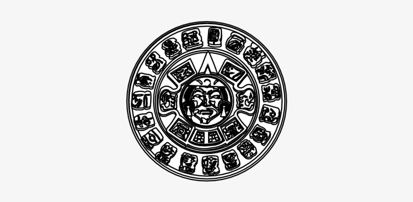 Gustavorezende Maya Mayan Sun Black White Line Art - Maya Civilization, transparent png