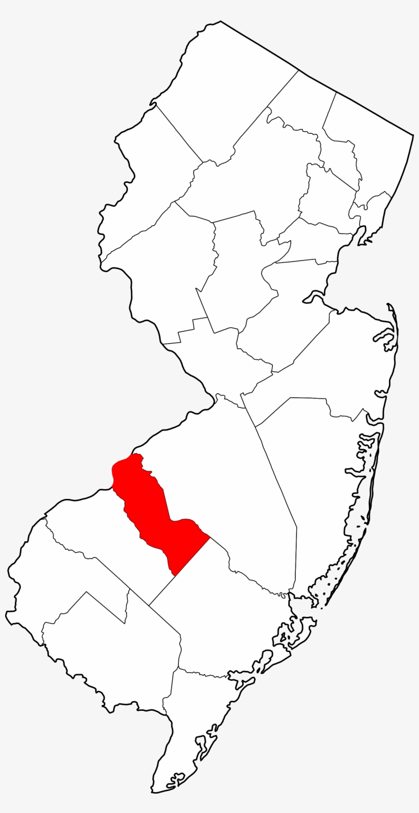 Map Of New Jersey Highlighting Camden County - Cape May County New Jersey Map, transparent png