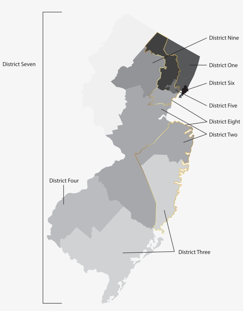 Njoutline Districtsoutlined - New Jersey Map, transparent png