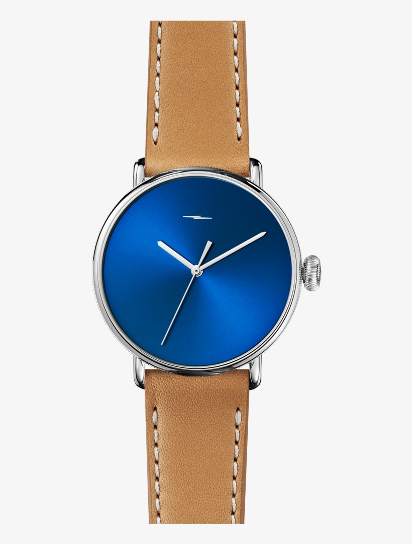 The Canfield Bolt 43mm 20mm Blue Sandblast Sunray Natural - Shinola Shinola 41mm Runwell Leather Strap Watch, Brown/blue, transparent png