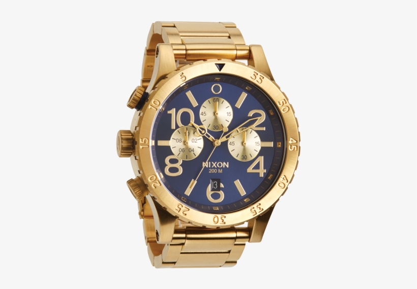 Nixon The 48&ndash - Gold Nixon Watch With Blue Face, transparent png