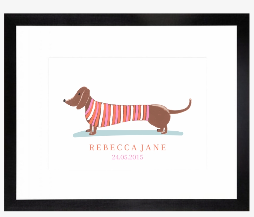 Sausage Dog Art Print Personalised For Kids - Basset Hound, transparent png