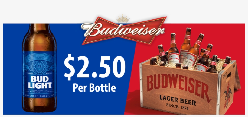 Monday Bud - Bud Light - Special - 2 - 50 Per Bottle - Budweiser Vinyl Sticker Decal Logo 2 Stickers 9", transparent png
