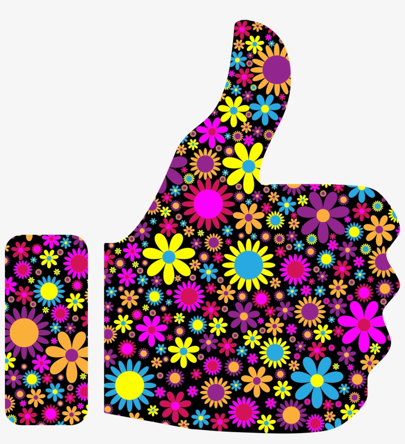This Free Icons Png Design Of Floral Thumbs Up Silhouette, transparent png
